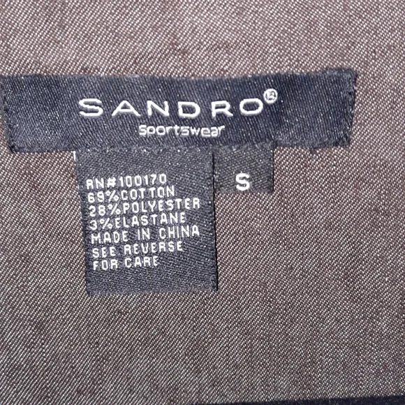 SANDRO Sportswear Leopard Blazer Tie Belt Button Front Grey Black Brown S - Picture 4 of 6